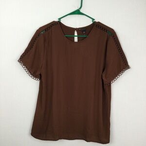 Ann Taylor Chiffon Blouse Top womens size Medium